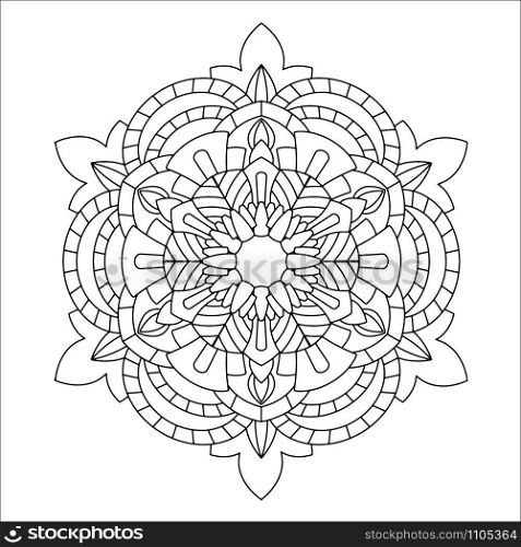 Flower mandala vector illustration. Oriental pattern, vintage decorative elements. Islam, Arabic, Indian, moroccan, turkish ottoman motifs. Coloring page. Flower Mandala vector illustration