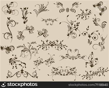 flower monogram decoratively romantically abstraction illustration