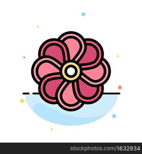 Flower, Nature, Plant, Spring Abstract Flat Color Icon Template