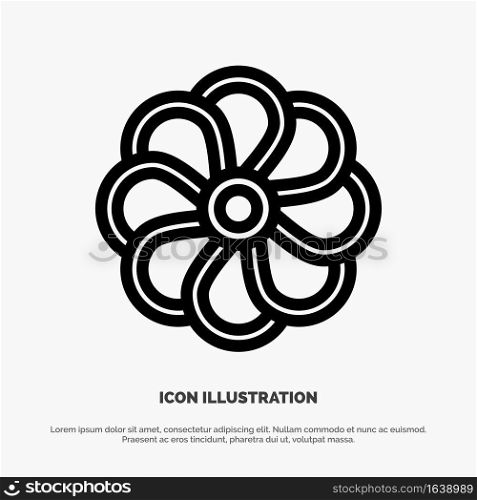 Flower, Nature, Plant, Spring Line Icon Vector