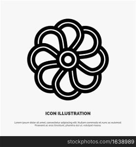Flower, Nature, Plant, Spring Line Icon Vector
