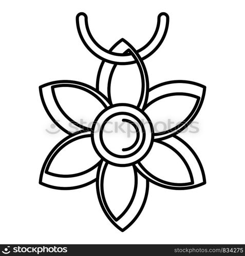 Flower necklace icon. Outline flower necklace vector icon for web design isolated on white background. Flower necklace icon, outline style