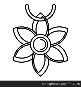 Flower necklace icon. Outline flower necklace vector icon for web design isolated on white background. Flower necklace icon, outline style