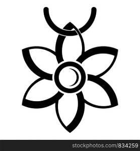 Flower necklace icon. Simple illustration of flower necklace vector icon for web design isolated on white background. Flower necklace icon, simple style