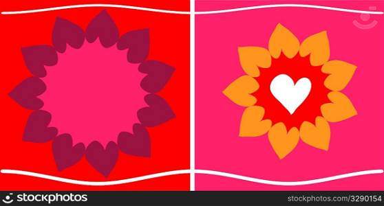 flower of hearts - colorful valentines card design