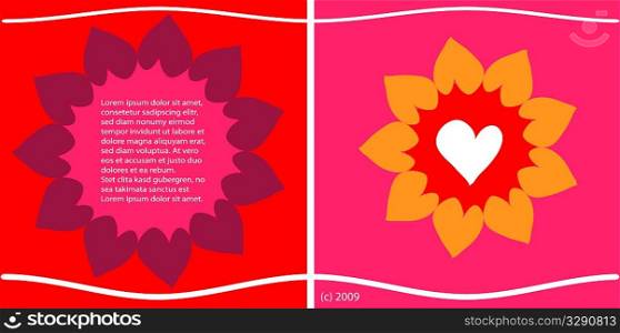 flower of hearts - colorful valentines card design