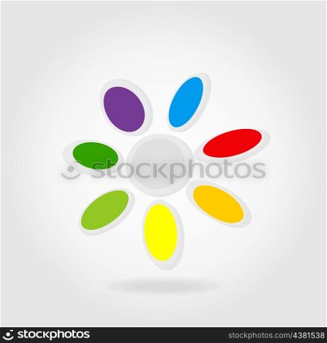 Flower on a grey background. A vector illustration