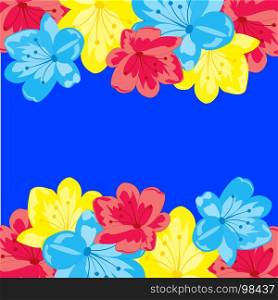 Flower on turn blue background. Varicoloured flower on turn blue background is insulated