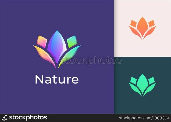 Flower or beauty logo in luxury and feminine shape for spa or therapy