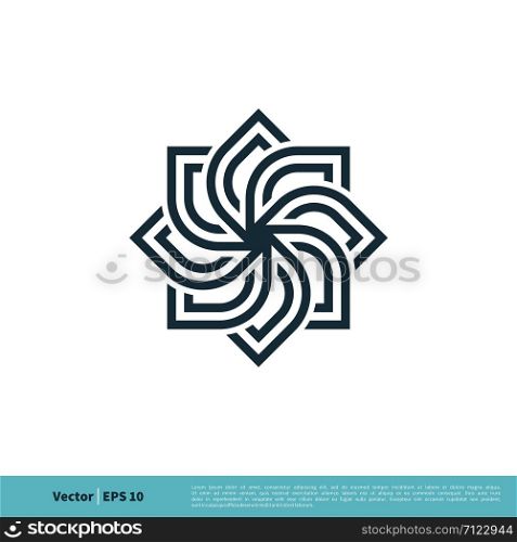 Flower Ornamental Decorative Icon Vector Logo Template Illustration Design. Vector EPS 10.