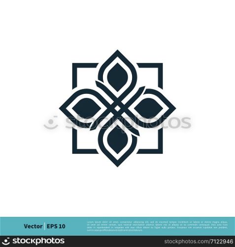 Flower Ornamental Decorative Icon Vector Logo Template Illustration Design. Vector EPS 10.