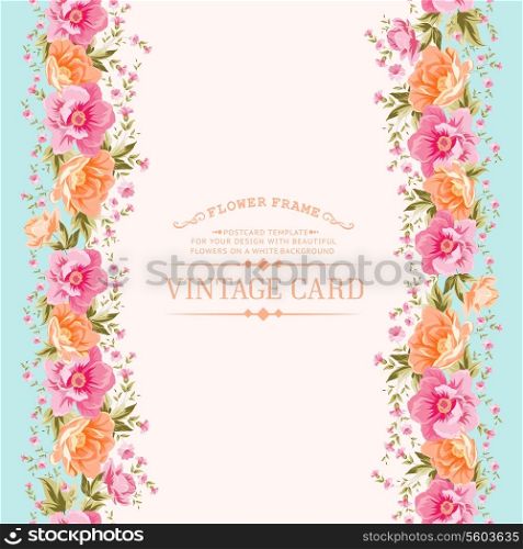 Flower pattern on a bright background for the design of fabric. Vector illustration.