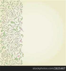 Flower pattern on a yellow background vector illustration
