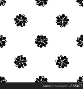 Flower pattern repeat seamless in black color for any design. Vector geometric illustration. Flower pattern seamless black