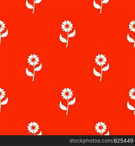 Flower pattern repeat seamless in orange color for any design. Vector geometric illustration. Flower pattern seamless