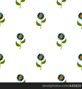 Flower pattern seamless background in flat style repeat vector illustration. Flower pattern seamless