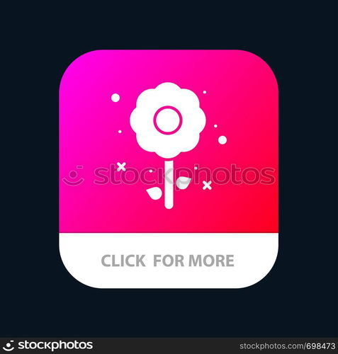 Flower, Plant, Easter, Holiday Mobile App Button. Android and IOS Glyph Version