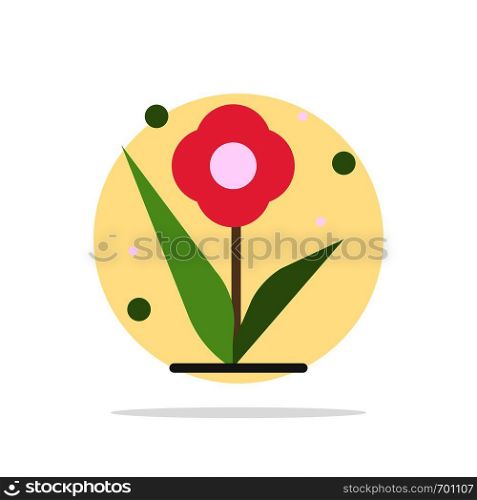 Flower, Plant, Rose, Spring Abstract Circle Background Flat color Icon