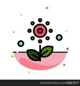 Flower, Plant, Rose, Spring Abstract Flat Color Icon Template