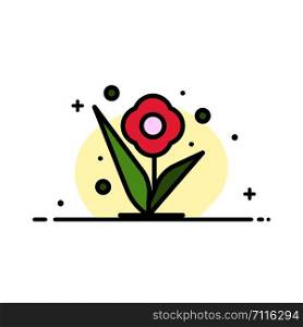 Flower, Plant, Rose, Spring Business Flat Line Filled Icon Vector Banner Template