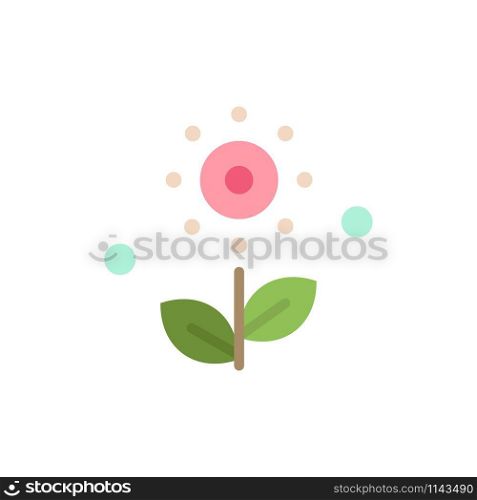 Flower, Plant, Rose, Spring Flat Color Icon. Vector icon banner Template
