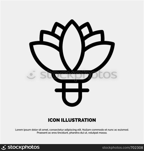 Flower, Plant, Rose, Spring Line Icon Vector