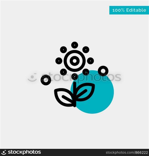 Flower, Plant, Rose, Spring turquoise highlight circle point Vector icon