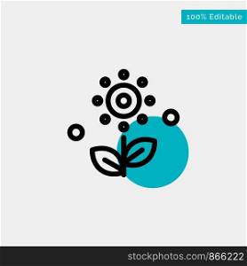Flower, Plant, Rose, Spring turquoise highlight circle point Vector icon