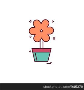 Flower pot icon design vector
