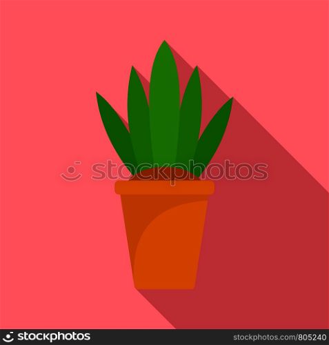 Flower pot icon. Flat illustration of flower pot vector icon for web design. Flower pot icon, flat style