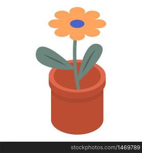 Flower pot icon. Isometric of flower pot vector icon for web design isolated on white background. Flower pot icon, isometric style