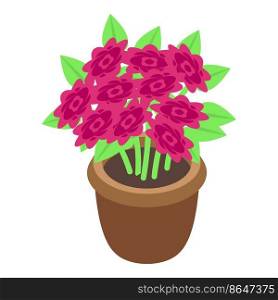 Flower pot icon isometric vector. Gift bunch. Spring floral. Flower pot icon isometric vector. Gift bunch