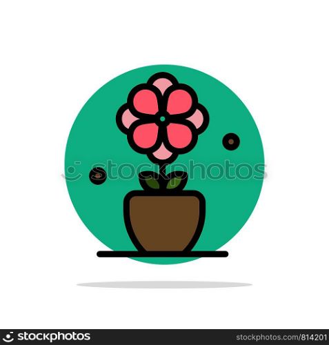 Flower, Present, Tulip, Spring Abstract Circle Background Flat color Icon