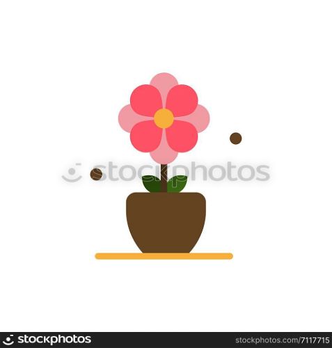 Flower, Present, Tulip, Spring Flat Color Icon. Vector icon banner Template