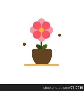 Flower, Present, Tulip, Spring Flat Color Icon. Vector icon banner Template