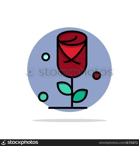 Flower, Rose, Love Abstract Circle Background Flat color Icon