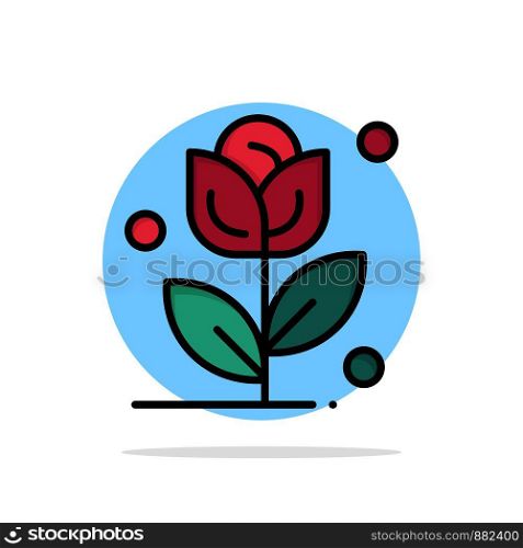 Flower, Rose, Love Abstract Circle Background Flat color Icon
