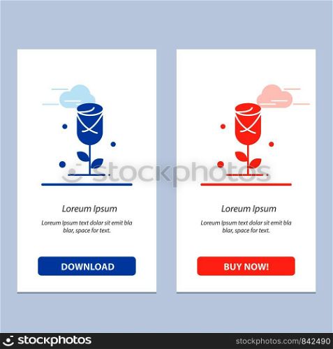Flower, Rose, Love Blue and Red Download and Buy Now web Widget Card Template