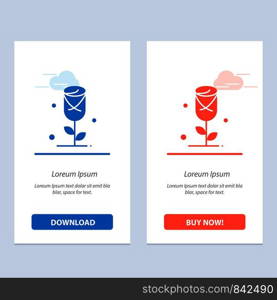 Flower, Rose, Love Blue and Red Download and Buy Now web Widget Card Template