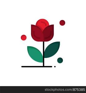 Flower, Rose, Love Flat Color Icon. Vector icon banner Template