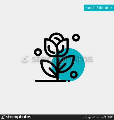 Flower, Rose, Love turquoise highlight circle point Vector icon
