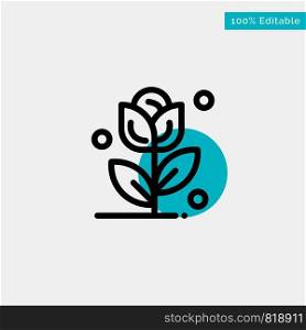 Flower, Rose, Love turquoise highlight circle point Vector icon