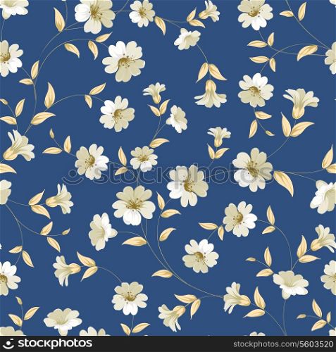 Flower samless pattern for your wallpaper design. Vector illustration.