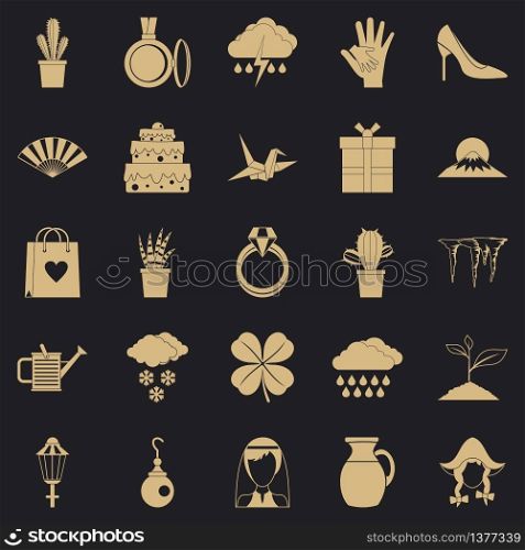 Flower scent icons set. Simple set of 25 flower scent vector icons for web for any design. Flower scent icons set, simple style