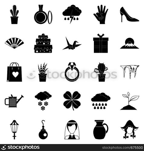 Flower scent icons set. Simple set of 25 flower scent vector icons for web isolated on white background. Flower scent icons set, simple style