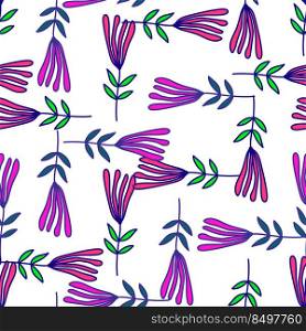 Flower seamless pattern. Abstract floral wallpaper. Doodle art style. Cute plants endless backdrop. Simple design for fabric, textile print, wrapping paper, cover. Flower seamless pattern. Abstract floral wallpaper. Doodle art style. Cute plants endless backdrop.