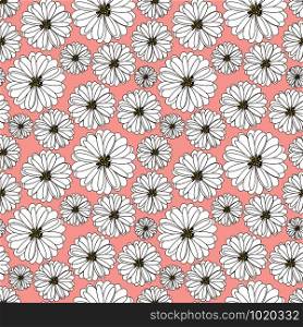 Flower seamless pattern background. Vector illustration.