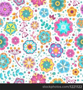 Flower seamless pattern. Blooming botanical motifs beautiful flowers and petals trendy print wallpaper, textile fabric vector decorative amazing texture. Flower seamless pattern. Blooming botanical motifs beautiful flowers and petals trendy print wallpaper, textile fabric vector texture