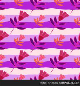 Flower seamless pattern in naive art style. Abstract simple floral wallpaper. Cute plants endless backdrop. Design for fabric, textile print, wrapping paper, cover. Doodle vector illustration. Flower seamless pattern in naive art style. Abstract simple floral wallpaper.