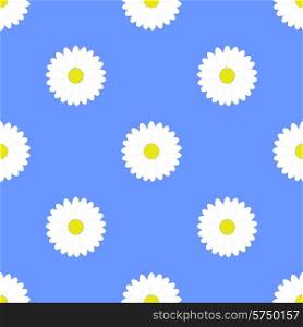 Flower seamless pattern on blue background